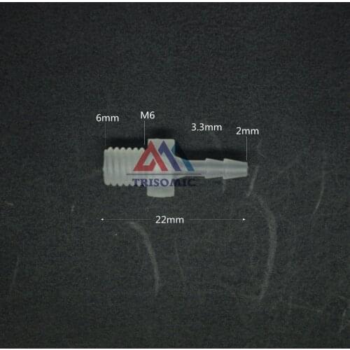 2mm-M6 Straight Connector Plastic pipe Fitting Barbed Connector with thread Material PP Fish Tank Airline Aquarium