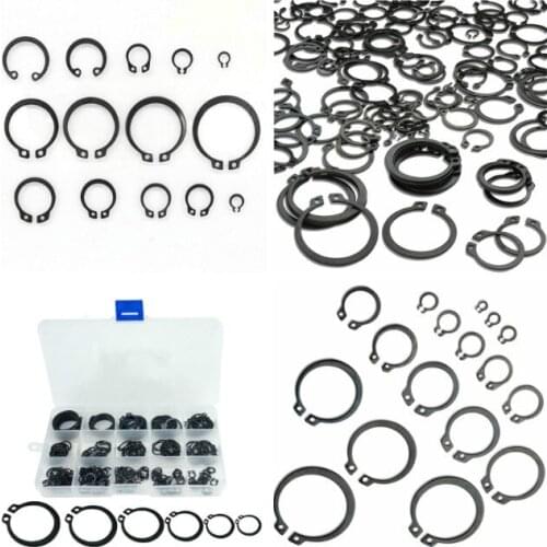 300PCS/box Black Circlips Retaining Ring Assortment Kit Washer Internal Retaining Clip Lock Snap 1/8&quot-1 1/4&quot