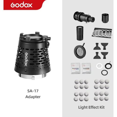Godox SA-17 Snoot Adapter for Godox SA-P Projector to Bowens Mount S30 VL150 SL-150W SL-200W VL200 VL300 LED Continuous Light