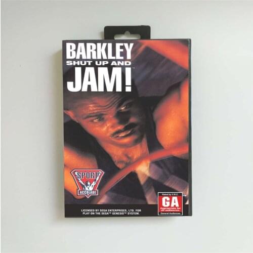 Barkley Shut Up and Jam! - USA Cover With Retail Box 16 Bit MD Game Card for Sega Megadrive Genesis Video Game Console