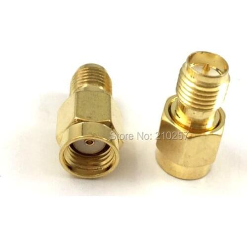 Free Shipping 10pcs RF Sma Connector RP Sma Male to RP-Sma Female Gold Adaptor