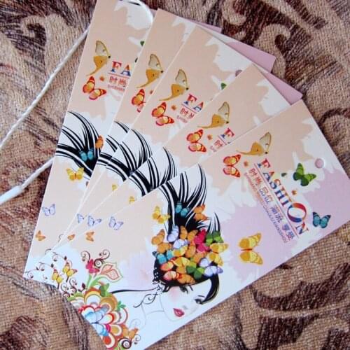 Free shipping500pcs paper clothing tags custom hang tags printing paper tagclothes price tag white designer hang tags