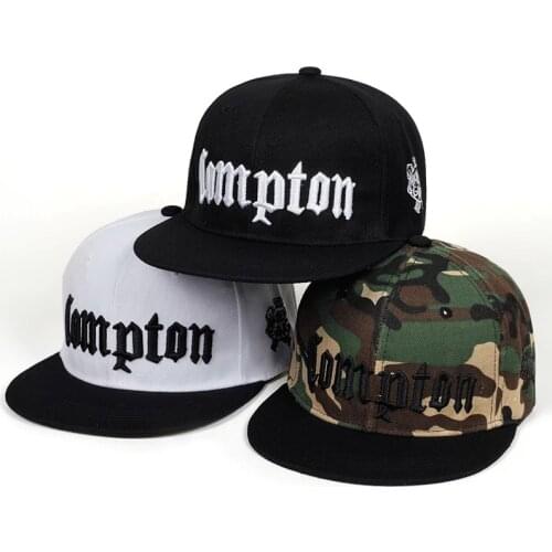 Womens Compton Snapback Street Dance Hip Hop Caps Flat Embroidery Baseball Cap For Men Gangster Black Summer Sun Trucker Hat