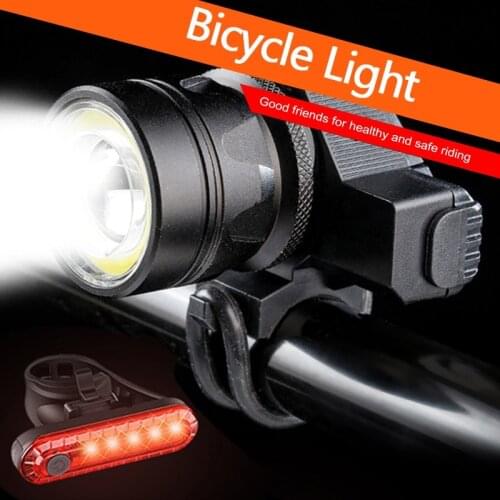 Bicycle Front Light Warning Taillight USB Rechargeable Handlebar Cycling Fixed Gear Mtb Headlight Waterproof Bike Accessories