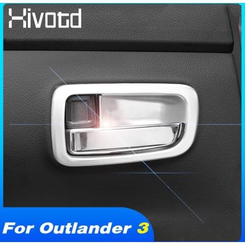 Hivotd Car Inner Door Bowl Cover Interior Moulding Decoration Accessories Styling Parts For Mitsubishi Outlander 3 2016-2021