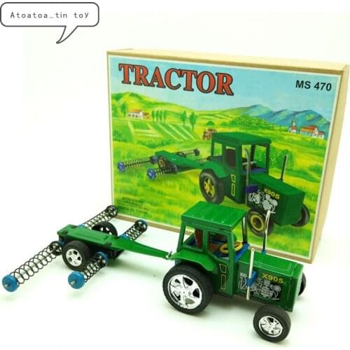Classic Car Tin Wind Up Clockwork Toys tractor Wind-up Tin Toy For Children Adults Educational Collection Gifts
