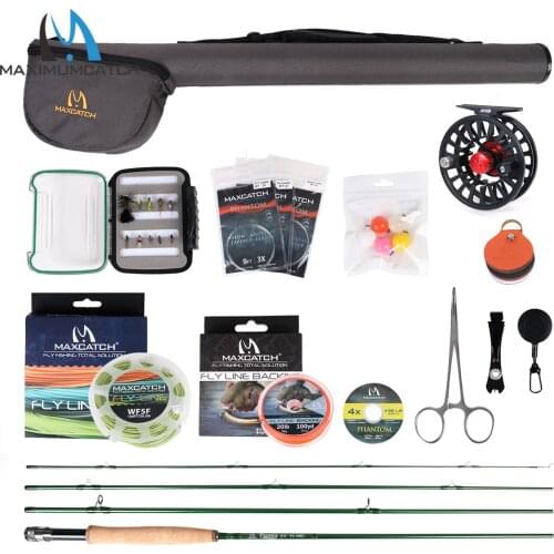 Maxcatch Premier Fly Fishing Rod Combo and Fly Reel Kit Complete Fishing Outfit