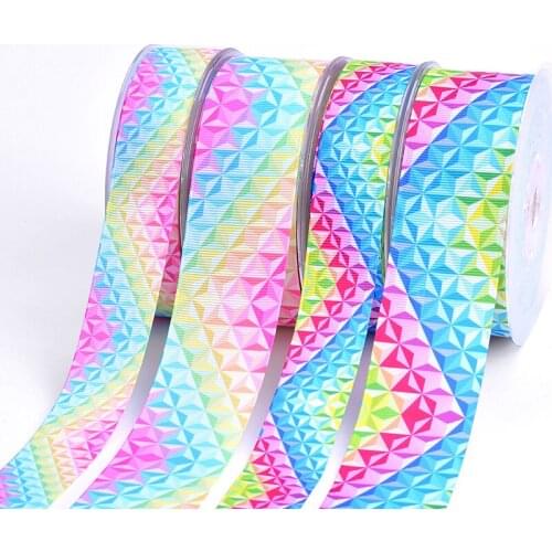 Grosgrain ribbon shining glitter Diamond pattern 10yards 25 &38 mm ribbon printed for decoration hairbow accessory