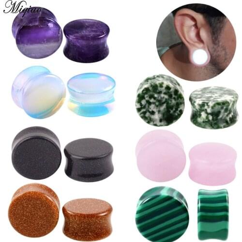 Miqiao 2 Pcs European and American Punk Hip-hop Body Piercing Jewelry Best-selling Stone Auricle
