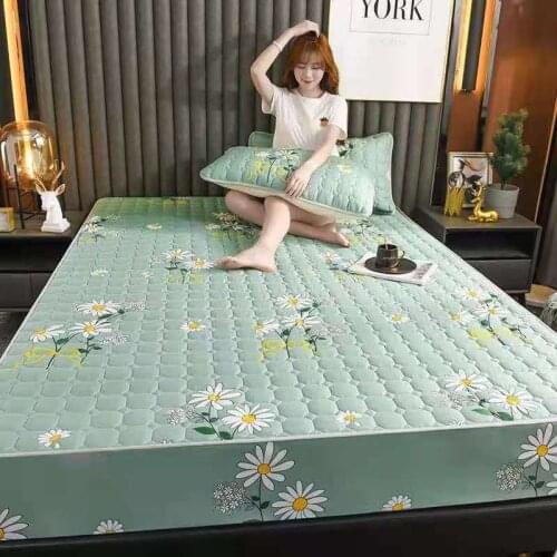Soft Sanding Quilted Mattress Cover King Double Size Customized Antibacterial All-inclusive Bed Cover Not Including Pillowcase
