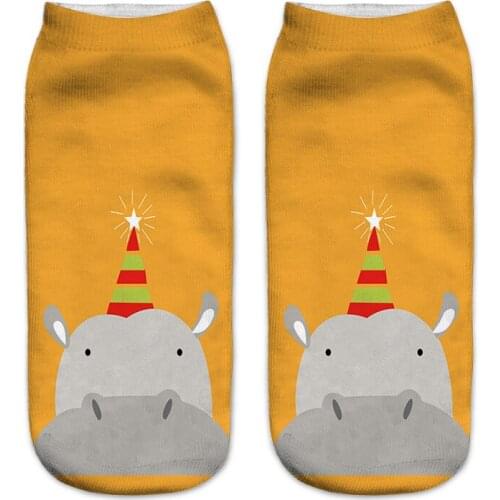 New HOT 3D Printing Women Socks Brand Sock Fashion Unisex Christmas Socks Cat Meias Female Funny Low Ankle Femme Sock Sale