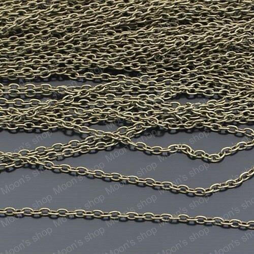 Wholesale width 1.6mm Antique Bronze Iron Link Chains Diy Fashion Jewelry Findings Accessories 5 Meter(JM125)
