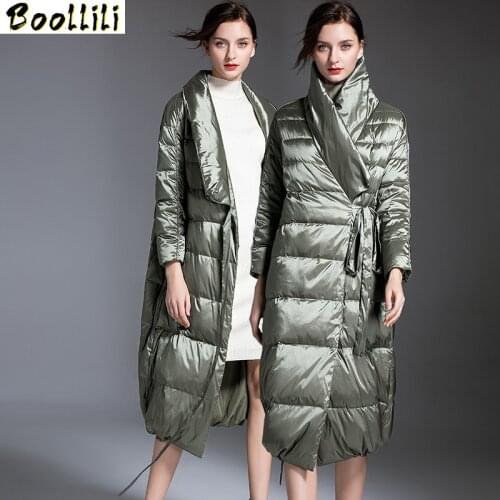 Boollili 2020 New Puffer Jacket Women 90% White Duck Down Winter Coat Women Jacket Elegant Warm Parka Long Veste Femme