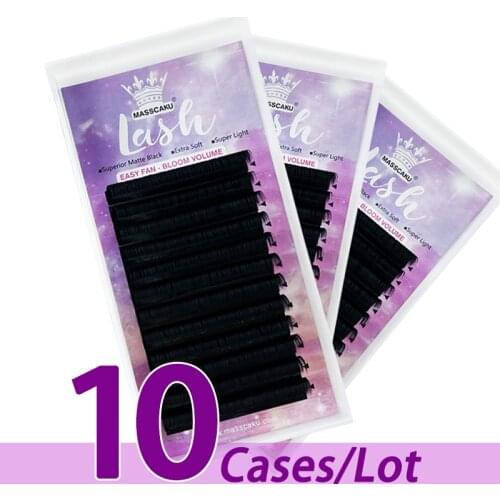 10case/lot Premium quality easy fan mink eyelash extensions one second rapid blooming beautiful 8-20mm eyelash extensions