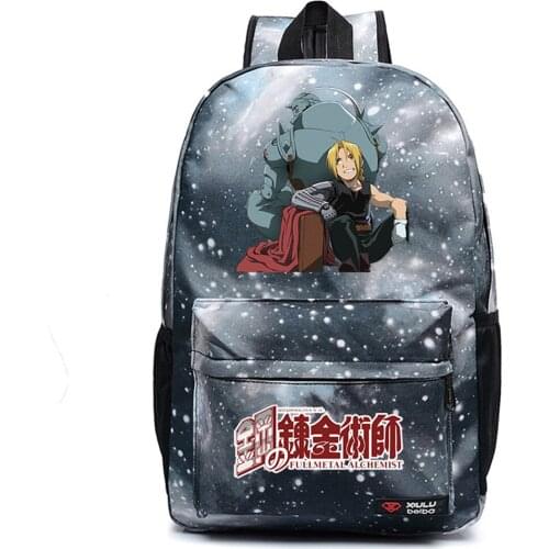 Anime Fullmetal Alchemist Backpack Casual Packsack Canvas Teenger Schoolbag High Quality Unisex Student Travel Laptop Bag