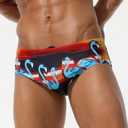 SD333 austinbem swimwear men sexy printed swim trunks shorts hot low waist men swimsuits sunga beach board surfing shorts briefs