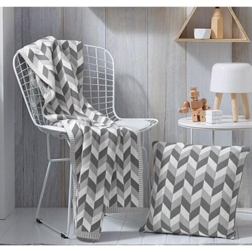 Gray Wave Knitted Blanket Sleep Wish Plaids Bedspreads Sofa Travel Blankets Bedding on Sofa/Bed/Car Portable Throws No Pillowcas