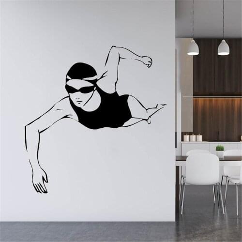 Swimmer Woman Girl Female StickerSport Swim Swimming For Room Home Decoration Vinyl Decal ov120