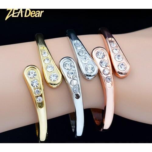 ZEA Dear Jewelry Bohemia Jewelry Round Bangle Set For Women Cubic Zirconia Bracelet For Engagement Gift Fashion Jewelry Findings
