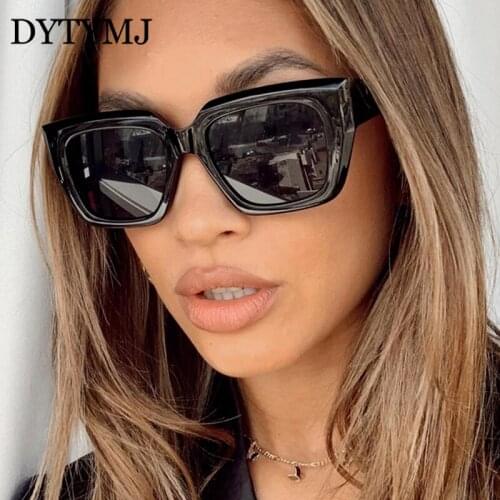 DYTYMJ Cat Eye Retro Sunglasses Women 2021 Brand Vintage Fashion Big Frame Summer Green Shades Sun Glasses For Female Ladies
