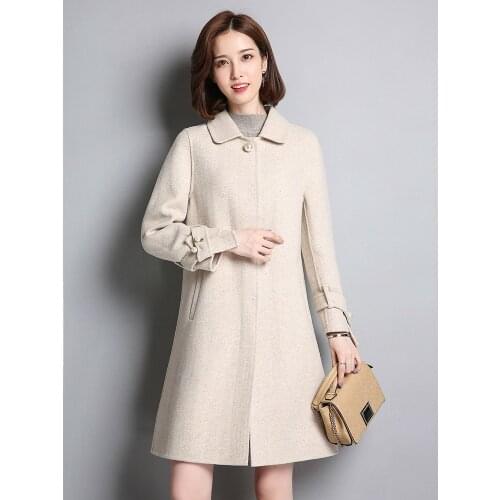 Wool Coat Women 2020 Long Woolen Jacket Spring Autumn Korean Ladies Coats and Jackets Abrigos Mujer Elegante Qbl-18006 KJ4150