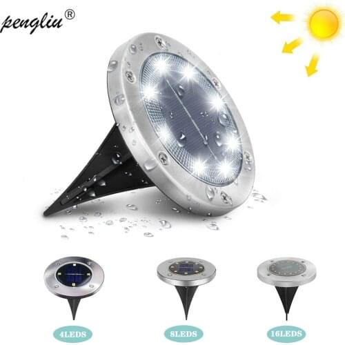 1/4/8pack LED Solar Powered Ground Lights 8/12/16 Led Garden Lamp Waterproof Outdoor Lighting with Light Sensor for Lawn Pathway