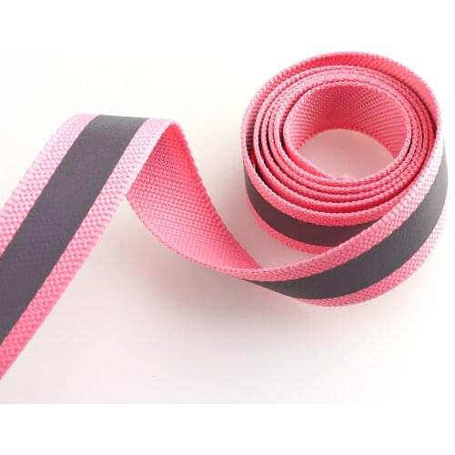 10mm/20mm Pink Fluorescent Ribbon 3y Lanyard Wrist Straps Reflective webbing Gog collar cellphone Strap Garment Accessories