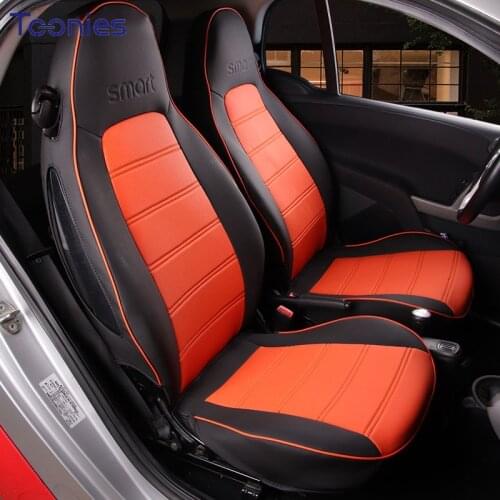 2008-2014Car Leather Fully Wrapped Protective Seat Cover For Mercedes Smart 451 Fortwo Interior Styling Modification Accessories