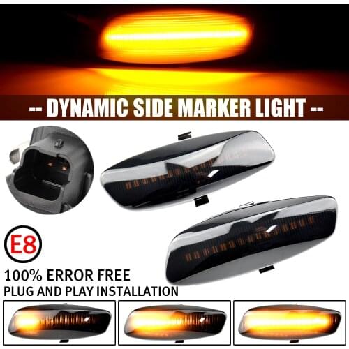 2X LED Car Dynamic Turn Signal Light Side Marker Lamp Blinker Amber For Citroen C4 Picasso C3 C5 DS4 Peugeot 308 207 3008 5008