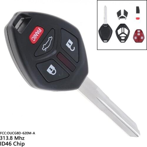 4 Buttons 313.8MHz Keyless Remote Key Fob with ID46 Chip OUCG8D-620M-A for 2006 2007 Mitsubishi Eclipse