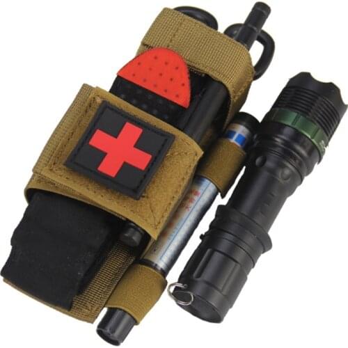 First Aid Quick Flashlight Scissors Hanging Bag Slow Release Buckle Medical MilitaryTactical Emergency Tourniquet Strap Tools
