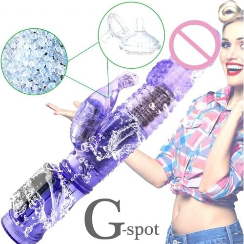 Automatic Telescopic Vibrator Realistic Dildo Penis Vibrator Clitoris Stimulat Massager Transparent Rotating Beads Female SexToy