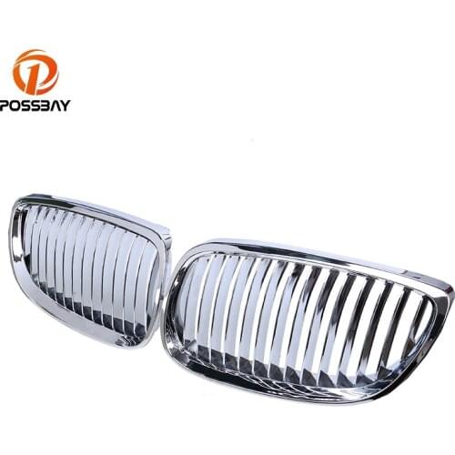 POSSBAY Auto Grills Car Front Kidney Grille Chrome Silver Grilles for BMW 3-Series E93 325i/328i Cabrio 2007-2010 Pre-facelift