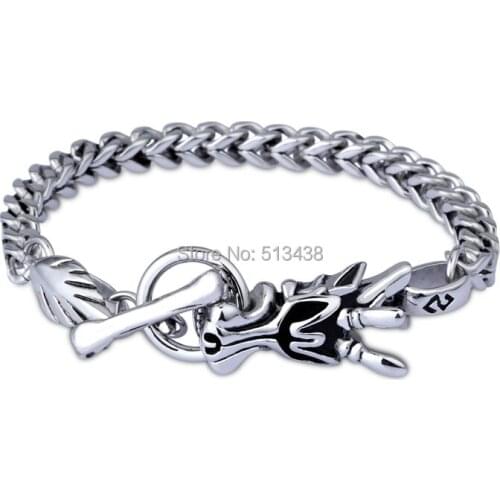 Choose Lenght Hip-Hop Jewelry Pure Stainless steel dragon Chain Bracelet Women Men 6mm