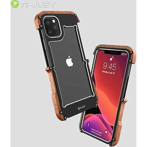 Violin Design Series Wood Bumper Metal Case Frame Phone Case For iPhone 11/11 Pro Max