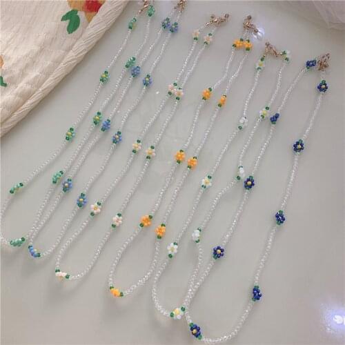 Resin Colorful Hand Made Daisy Flowers Trend Sweet Summer Anti-lost Glasses Chain for Women Girls Daily Jewelry Korean Ins New
