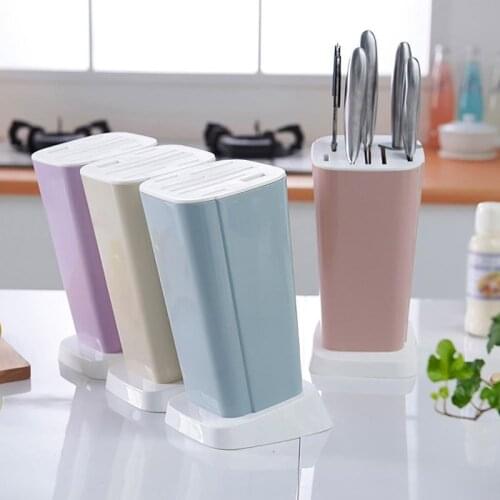 Tool holder Kitchen Knife Holder Kitchen Multifunction Plastic Knife Storage Rack Block Holder Stand Mount Stands for Knives