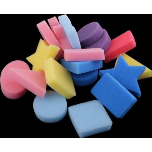 18x Children Kids Paint Geometric Shapes Sponges Toys For Art Craft Painting