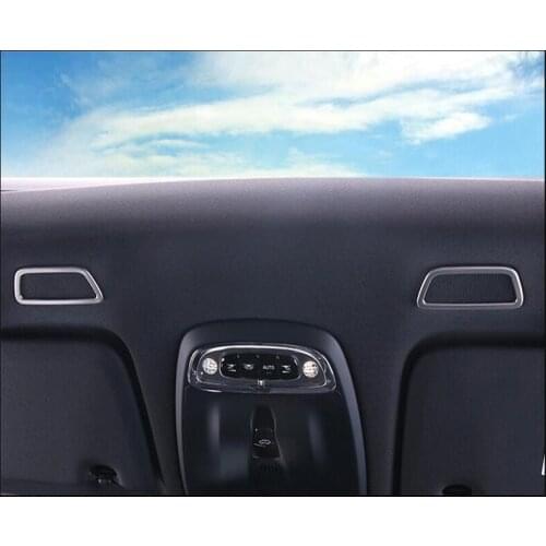 For Volvo XC60 2018 / XC90 2015-2018 2PCS Stainless Steel Car Front Roof Dome Speaker Sound Cover Trim Molding Car Styling