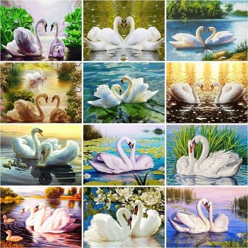 Evershine Diamond Painting Swan Diamond Embroidery Animal 5D DIY Full Square Round Drill Mosaic Rhinestone Art Home Decoration