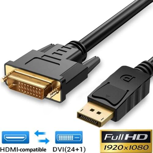 1080P HDMI-compatible To DVI HDMI-compatible Cable DVI-D 24+1 Pin Adapter Cables for XBOX DVI To HDMI-compatible Cable 1.8m