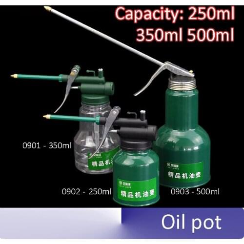 250ml 350ml 500ml Machine oil pot Long mouth high pressure Metal plastic lubricating Oiling pot Oil gun