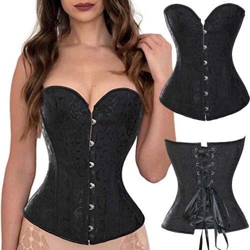 Women Waist Trainer Corsets Slimming Body Shaper Belt Torso Satin Overbust Corset Sexy Lace Up Bustiers & Corsets Faja Shapewear