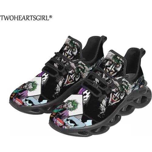 Twoheartsgirl Horror Movie Print ​Summer Breathable Men Sneakers Non-slip Wear-resistant Casual Walking Shoes Black Lace-up Shoe