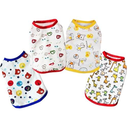 Summer Dog Cloting Pet Cat Vest Cartoons Dog Shirts Puppy Chihuahua Costume for Small Dog Vest Cute Kitten Ropa Perro Suit 35