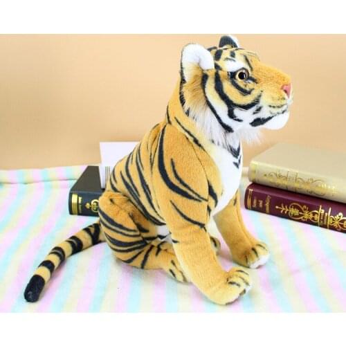 Cute simulation plush tiger toy high quality sitting yellow tiger doll gift about 45cm 2074