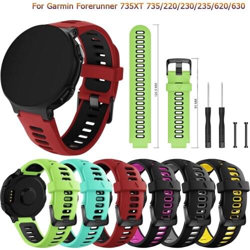 Soft silicone bracelet For Garmin Forerunner 735XT 735/220/230/235/620 new fashion watch band sport Strap with removal tool band