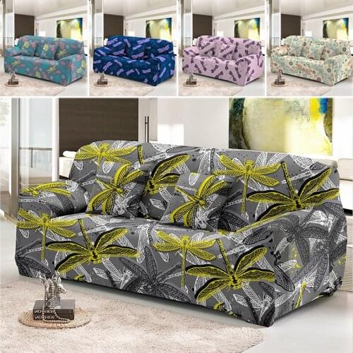 Insect Dragonfly Stretch Sofa Cover For Living Room Decor Elastic All-cover L Shape Couch Covers 1/2/3/4 Seater