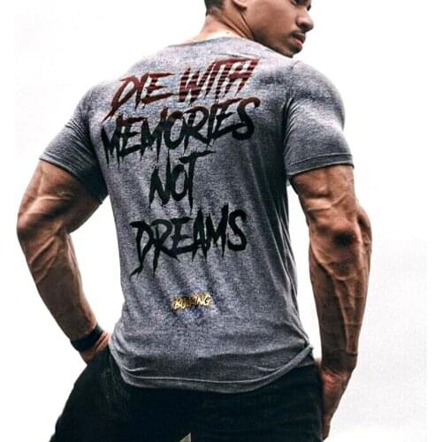 New Men Short Sleeve Cotton t-shirt Summer Casual Fashion Gyms Fitness Bodybuilding T shirt Male Slim Tees Tops Clothing