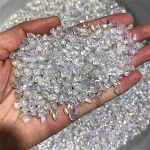 Bulk tumbled colorful moonstone gravel crystals healing stones for garden decoration